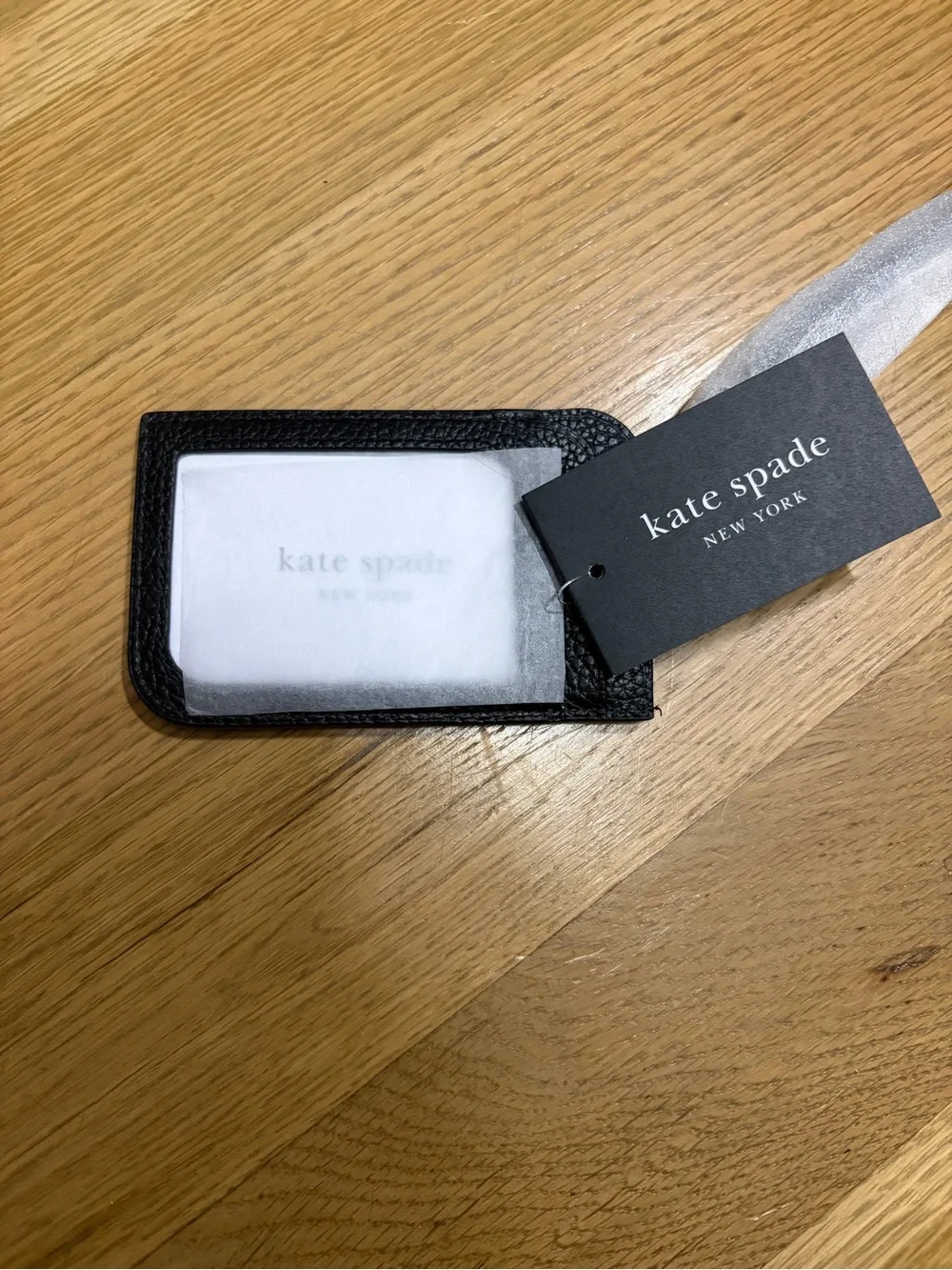 kate spade Black Pebbled Leather Card Holder Wristlet